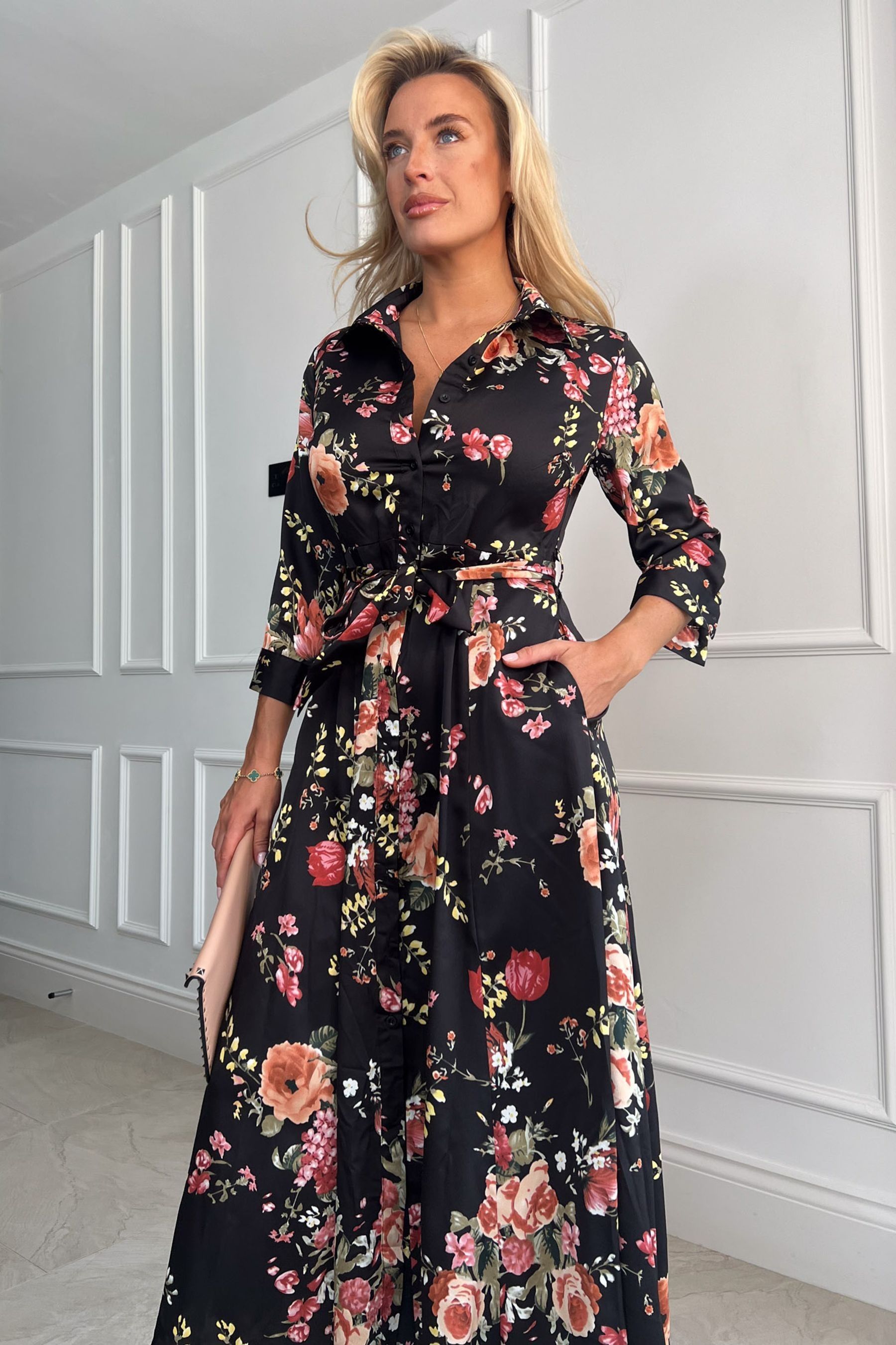 Buy Girl In Mind Black Brielle Shirt Maxi Dress from the Next UK
