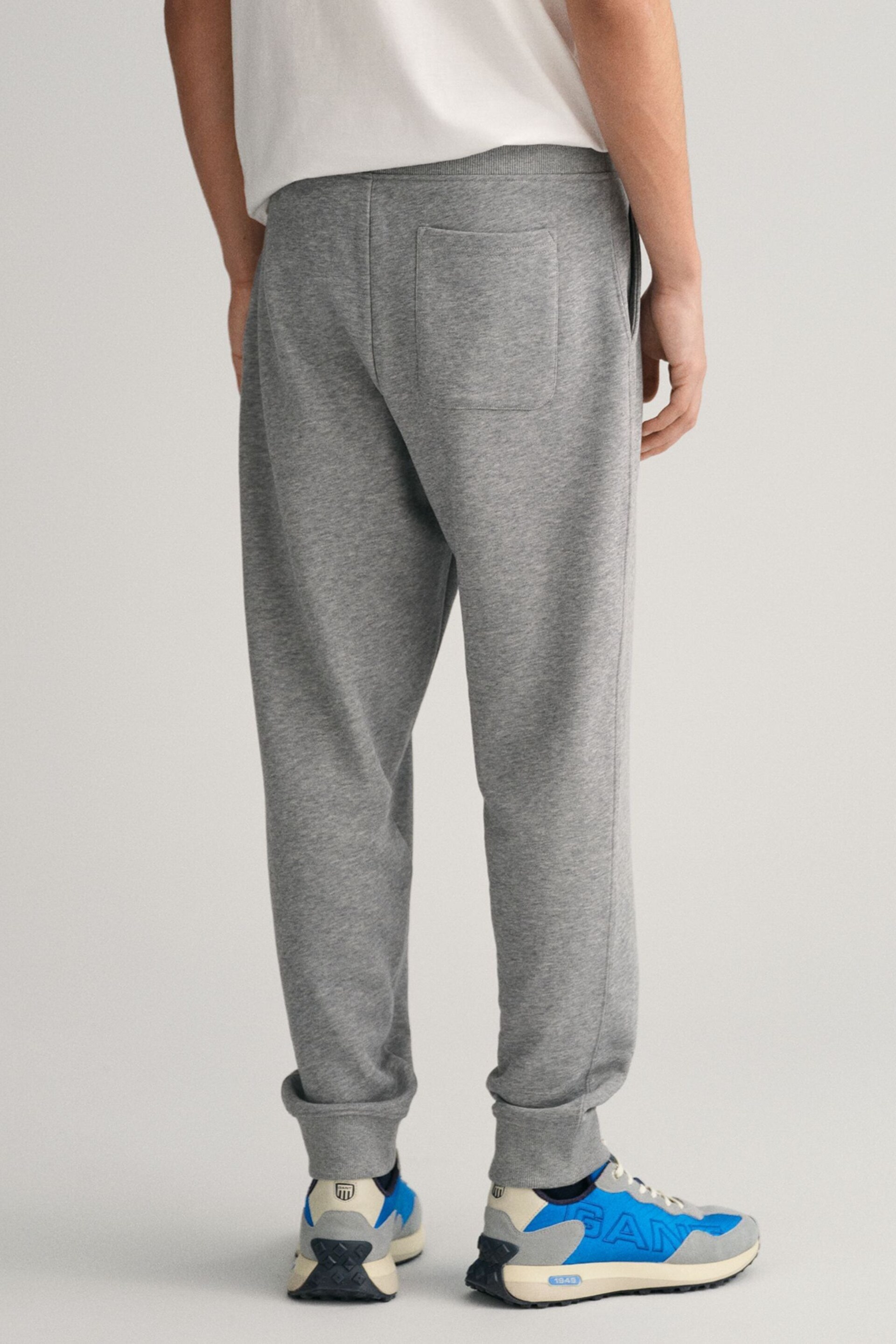 GANT Grey Melange Shield Logo Joggers - Image 2 of 4