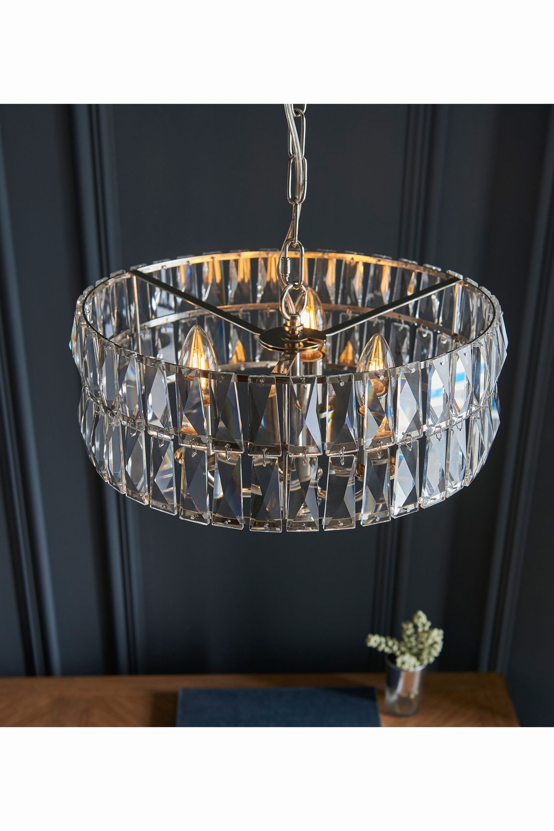Buy Gallery Home Silver Tilly Bright Nickel 3 Bulb Pendant Ceiling