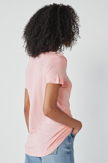 Light Pink Slouch V-Neck T-Shirt