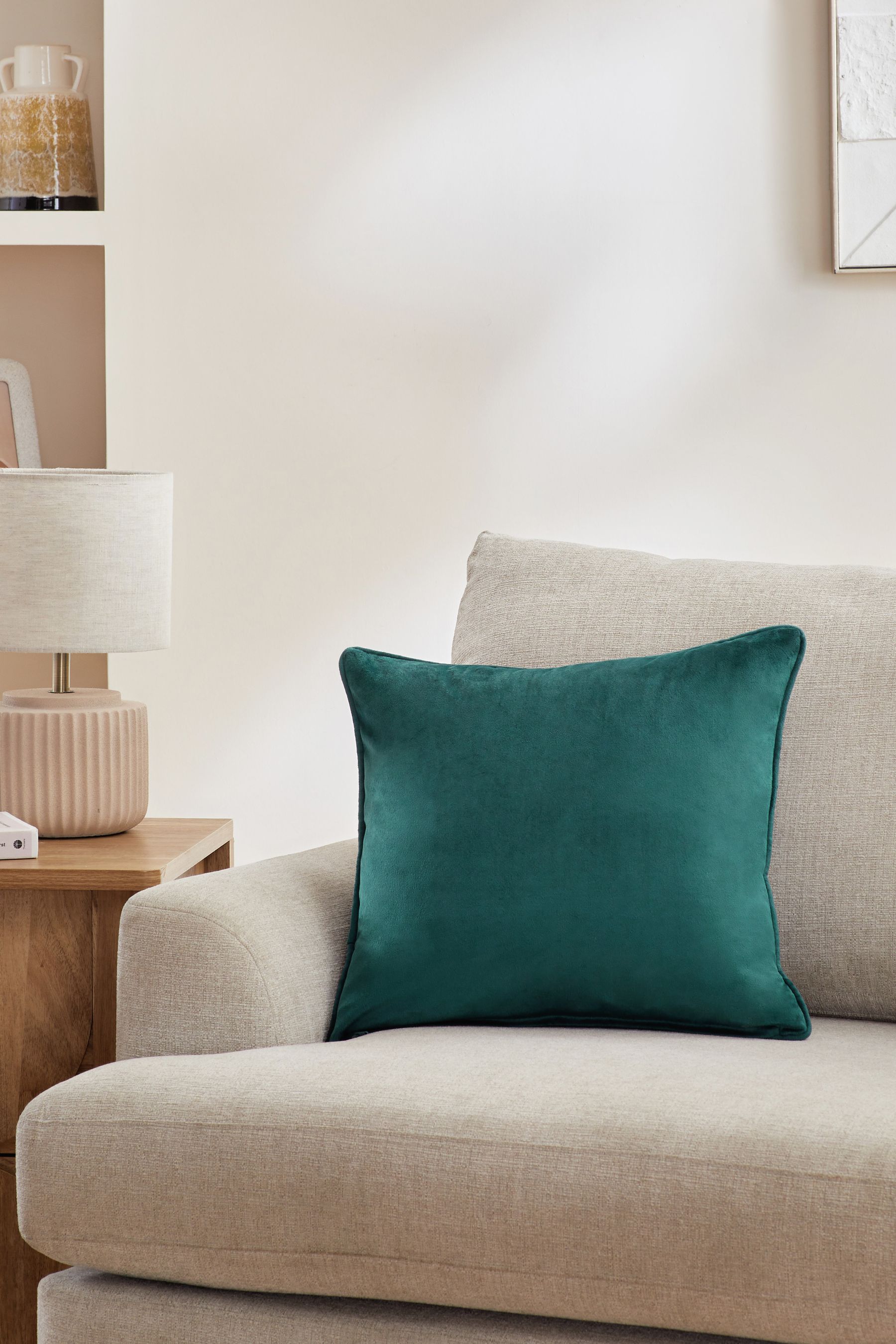 Buy Dark Teal 43 x 43cm Matte Velvet Cushion from the Next UK online shop