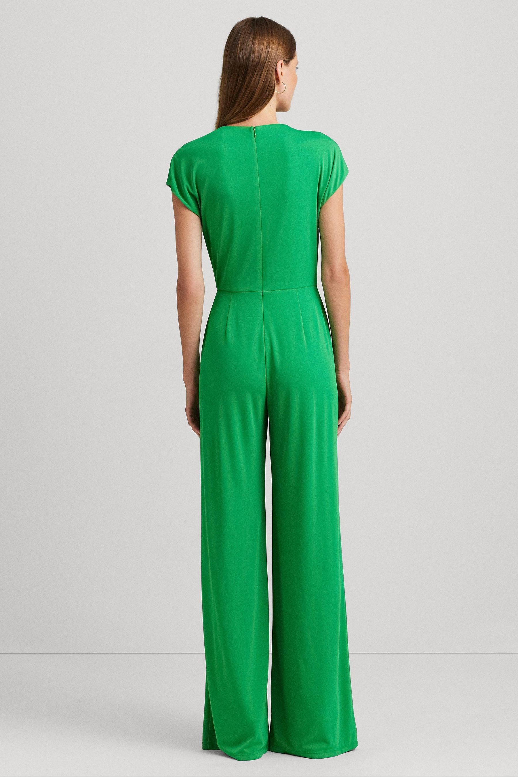 Buy Lauren Ralph Lauren Dinfell Tie Front Jersey Wide Leg Jumpsuit from Next Luxembourg