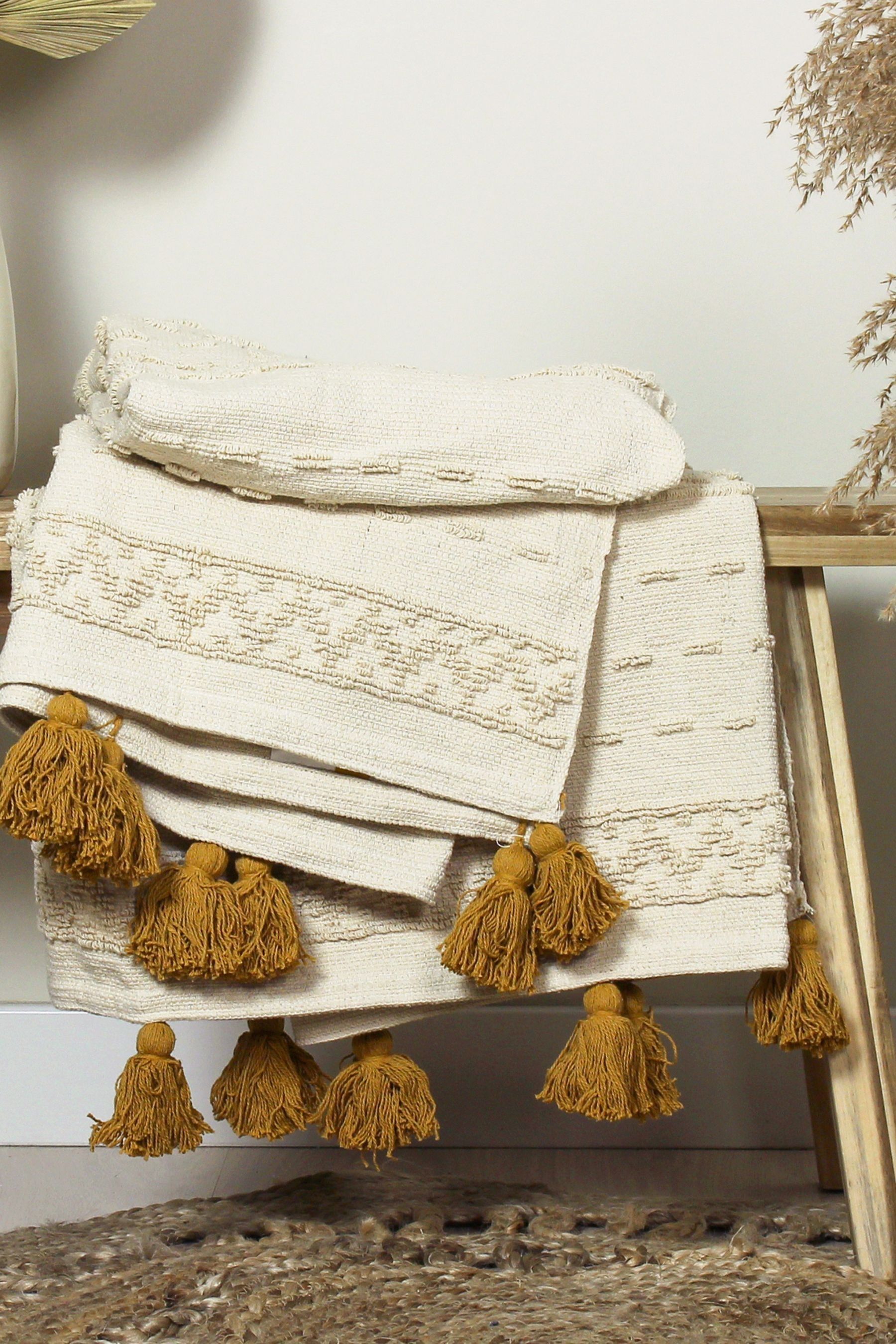 Buy furn. Yellow Boho Throw from the Next UK online shop