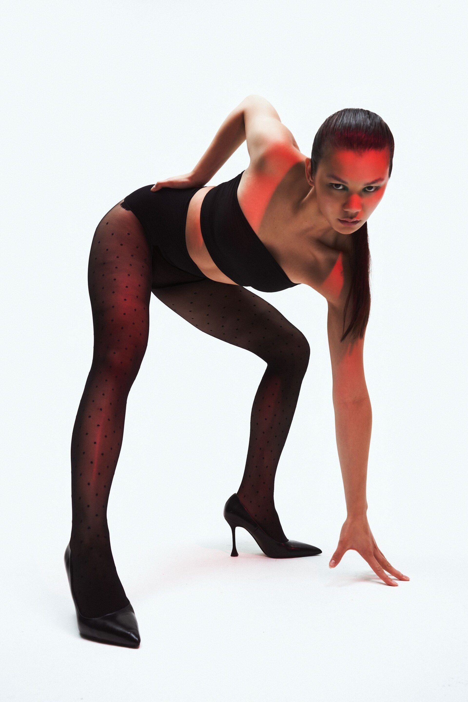 Heist Polka Dot Black Seamless Tights - Image 6 of 6