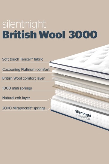Silentnight White Wool Naturals Pocket 3000 Mattress