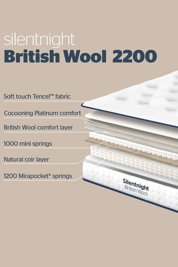 Silentnight White Wool Naturals Pocket 2200 Mattress