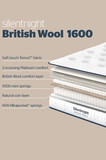 Silentnight White Wool Naturals Pocket 1600 Mattress