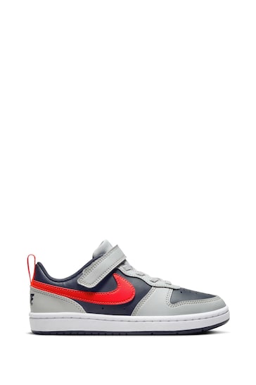Nike Grey/Red Junior Court Borough Low Recraft Trainers