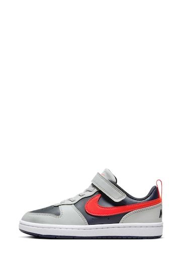 Nike Grey/Red Junior Court Borough Low Recraft Trainers