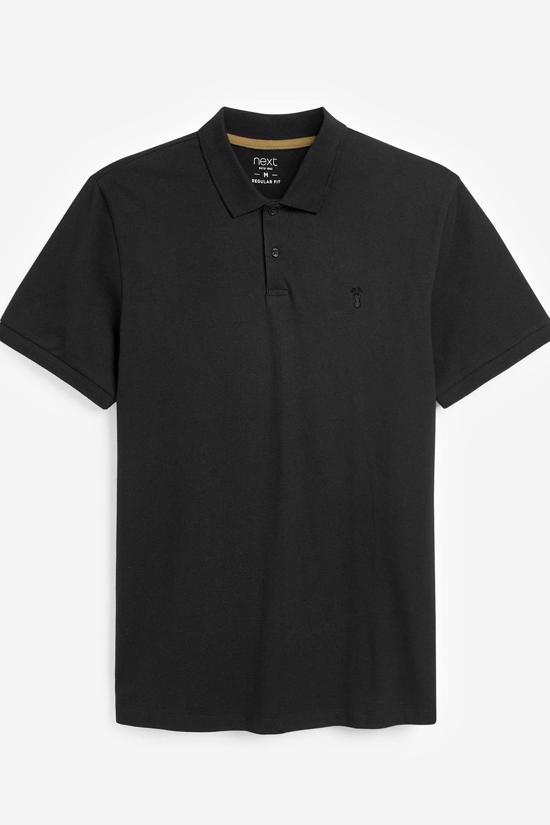 Black short sleeve polo shirt top