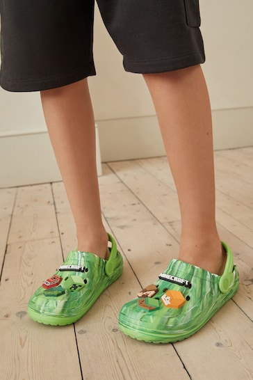 Green Marble Minecraft Clogs
