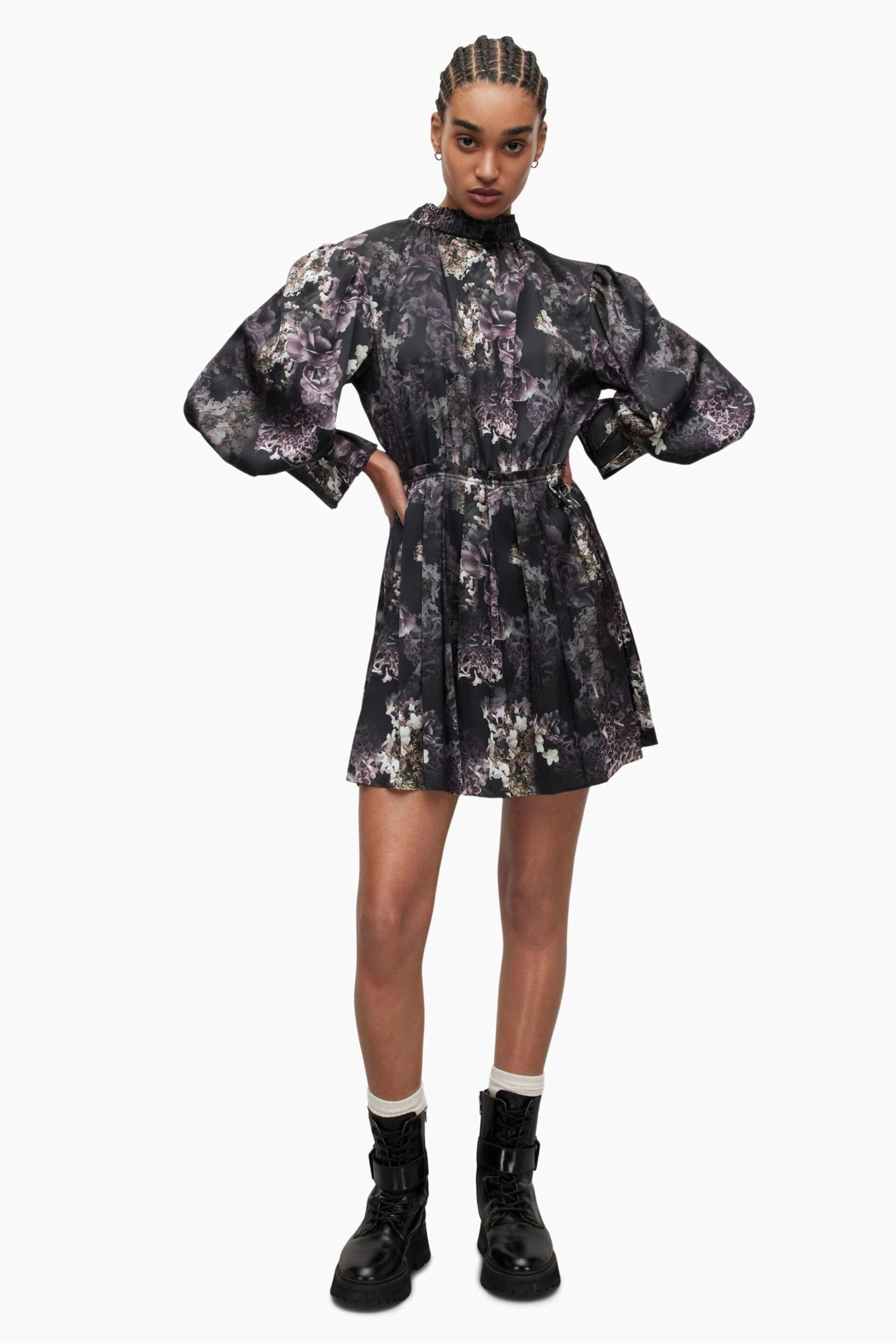 AllSaints Black Zoey Margeaux Dress - Image 4 of 7