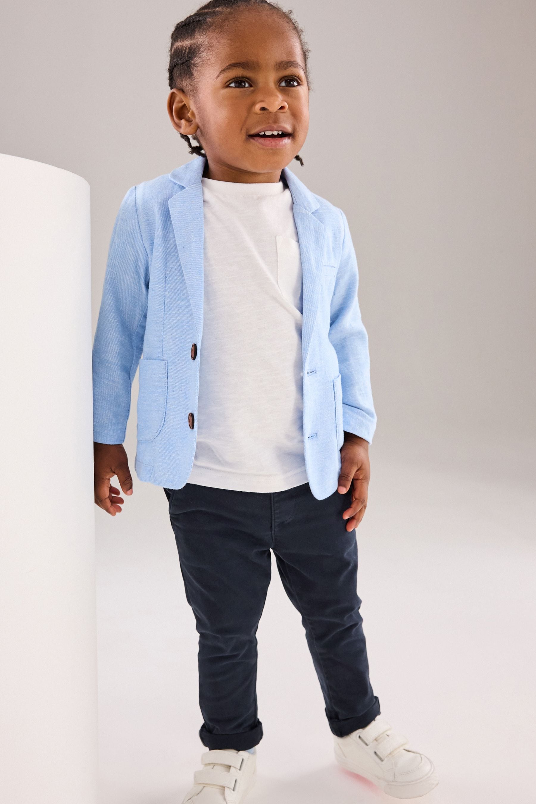 Buy Blue Linen Blend Blazer 3mths 9yrs from the Next UK online shop