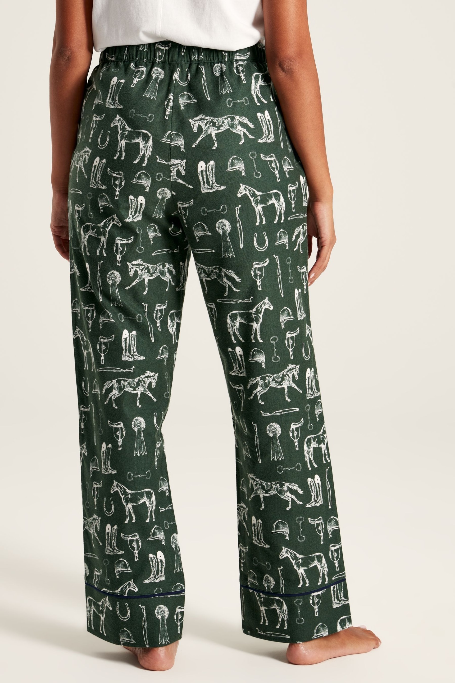Joules Stella Green Cotton Pyjama Bottoms - Image 2 of 6