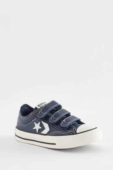Converse Navy Junior Star Player 76 Leather Easy On Trainers