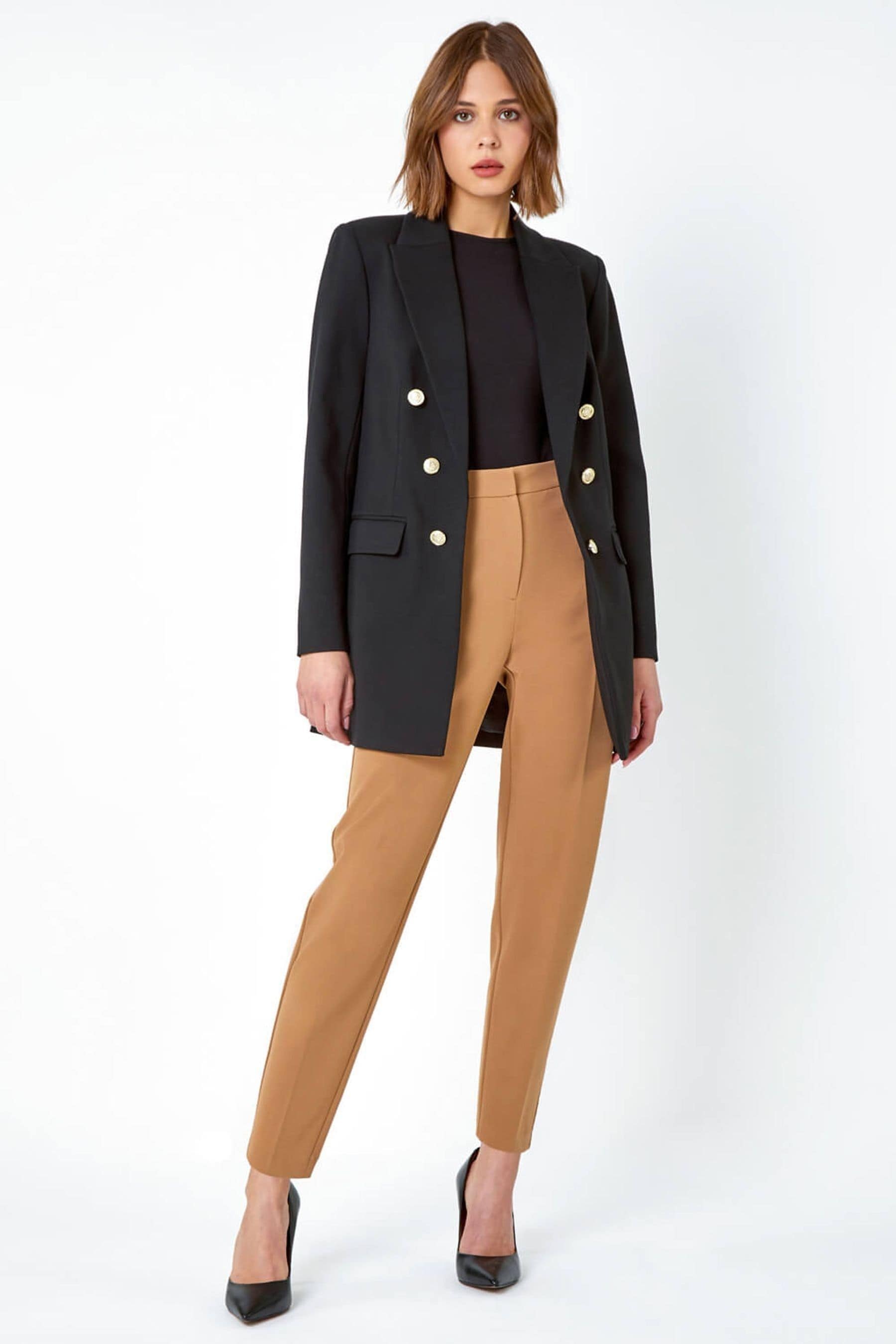 Black longline blazer jacket outlet