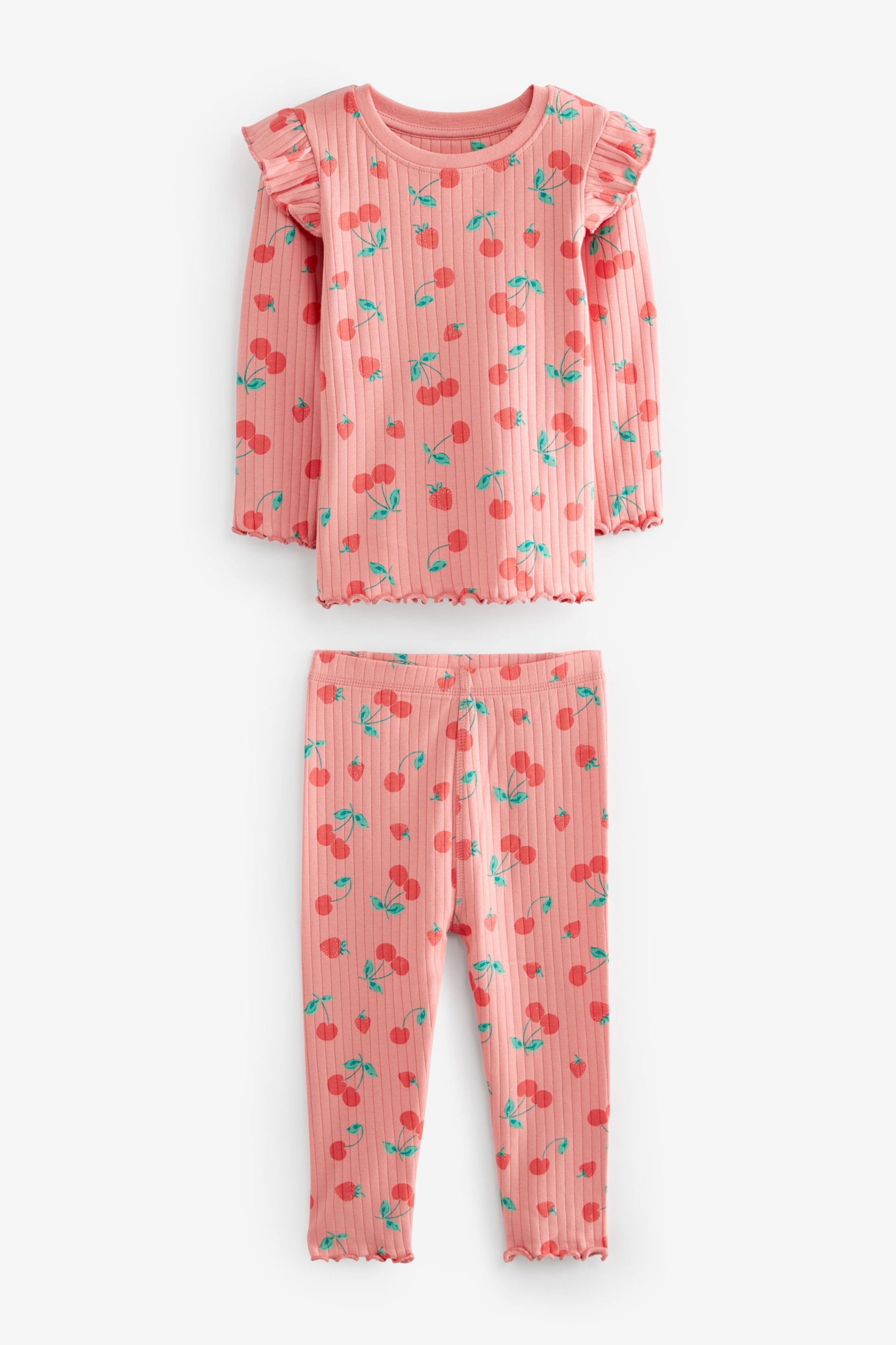 Red/Pink 3 Pack Rib Pyjamas (9mths-16yrs) - Image 7 of 9