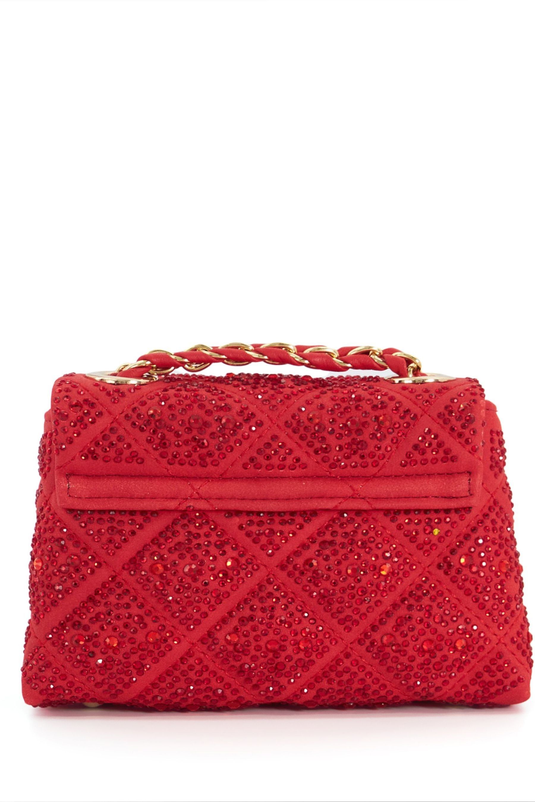 Buy Dune London Red Sparklie Micro Diamante Quilted Bag from Next Luxembourg