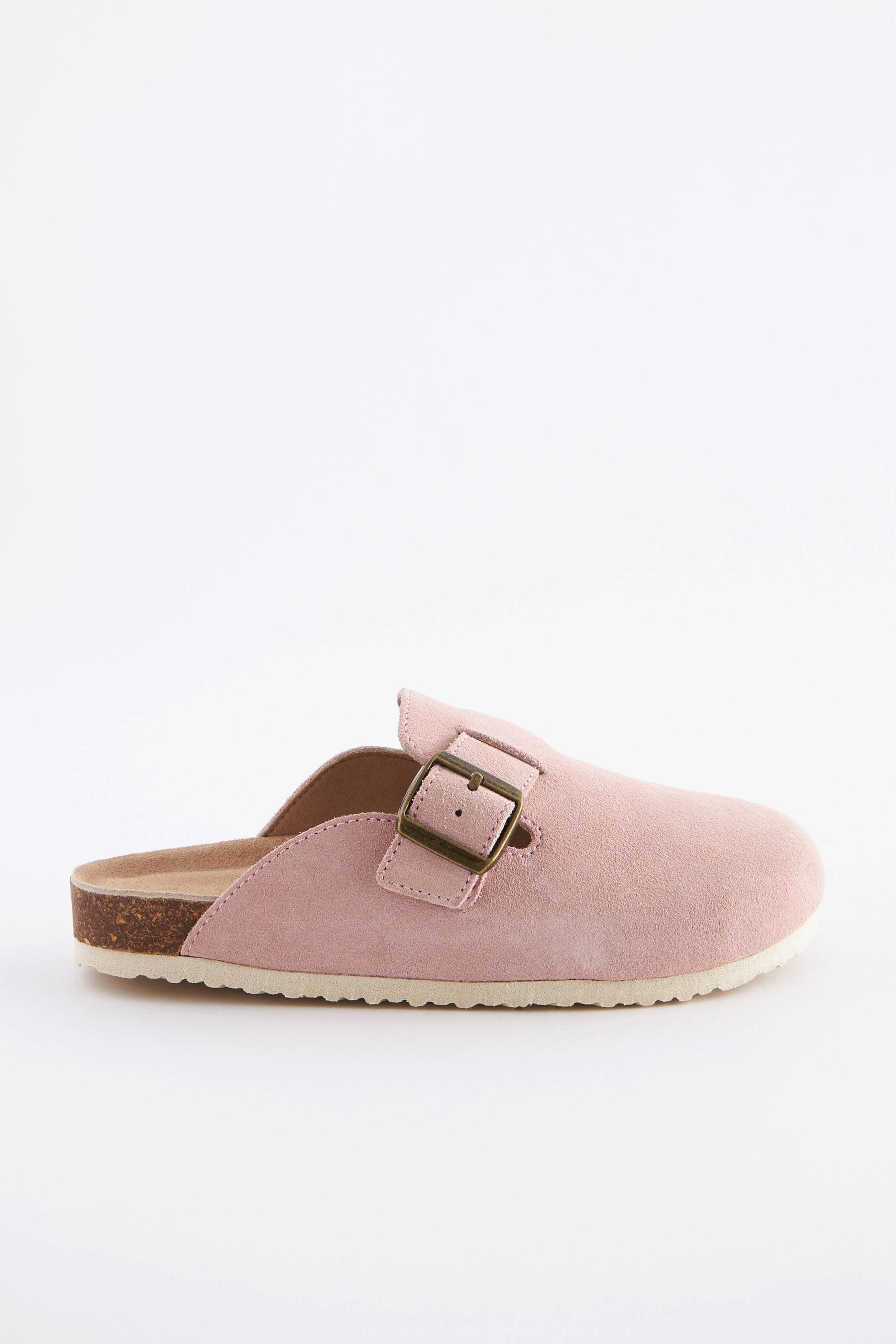 Pink Suede Slip On Clogs