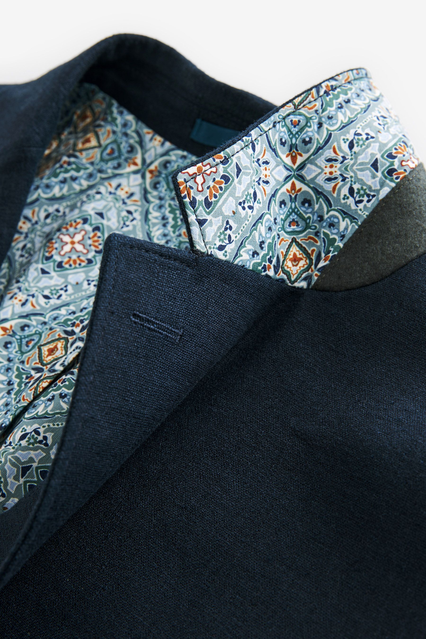 Womens blue linen jacket cheap