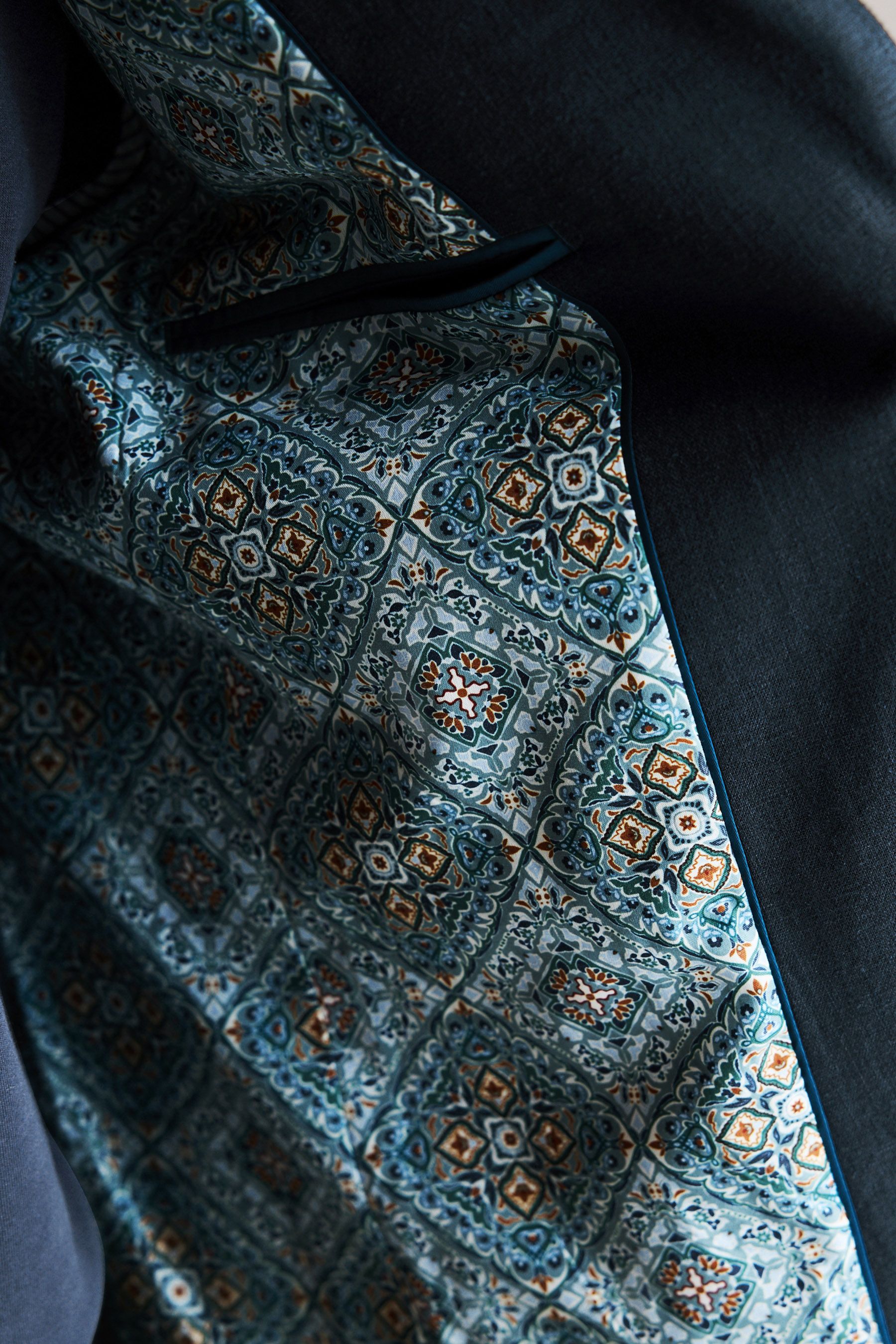 Womens blue linen jacket on sale
