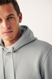Grey Regular Fit Jersey Cotton Rich Overhead Hoodie - Image 4 of 8