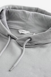 Grey Regular Fit Jersey Cotton Rich Overhead Hoodie - Image 7 of 8