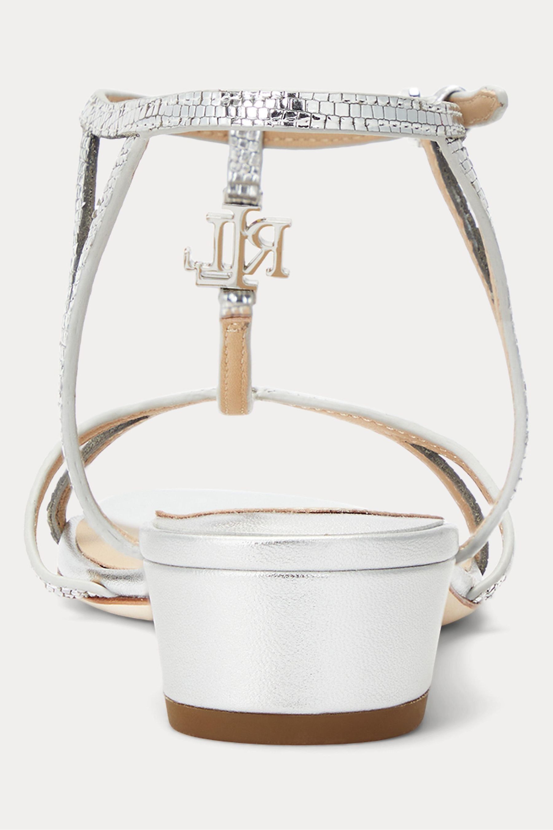 Buy Lauren Ralph Lauren Silver Fallon Lizard Embossed Sandals from Next Ireland