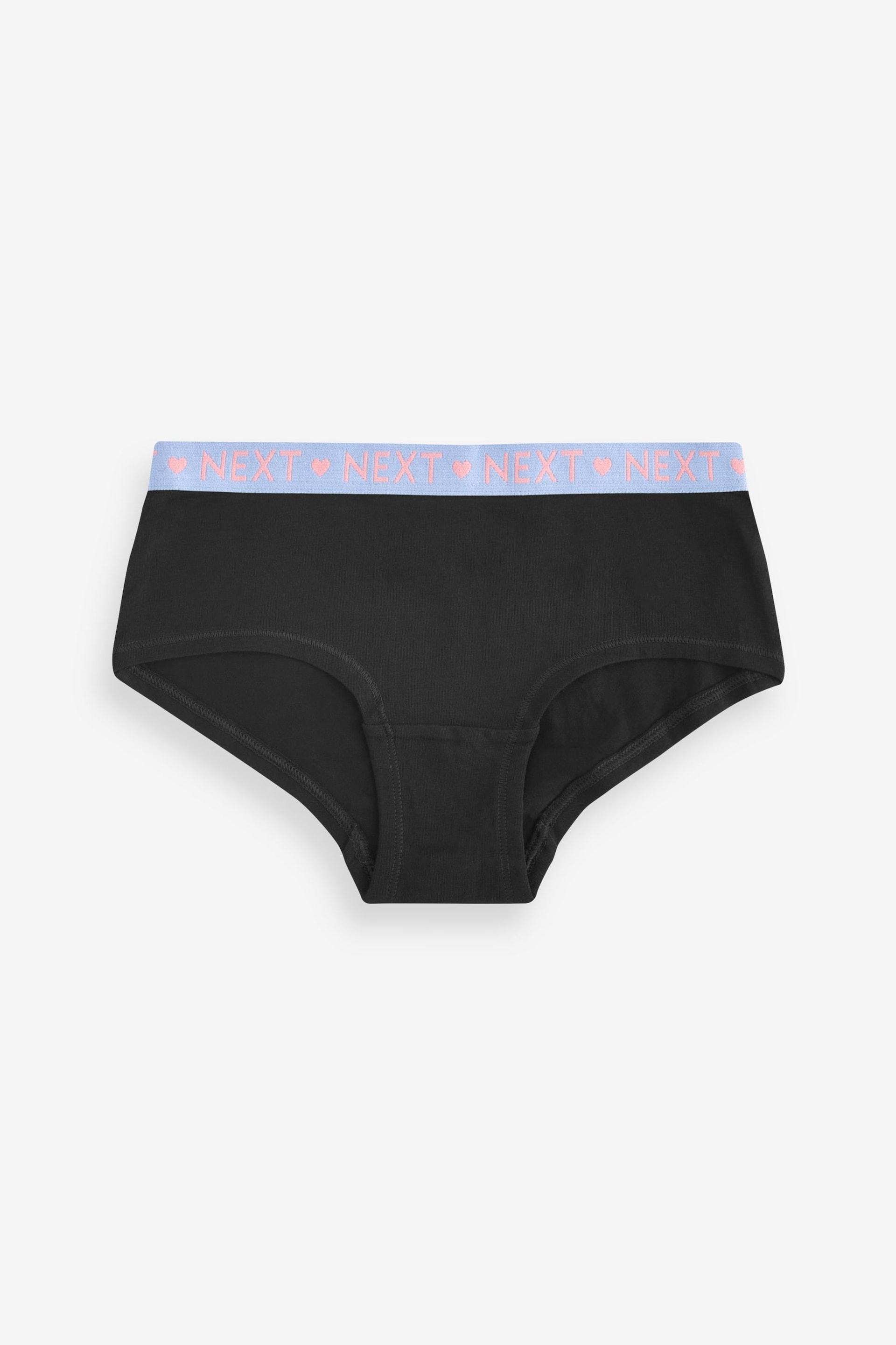 Black Bright Elastic Hipsters 7 Pack (2-16yrs) - Image 7 of 10