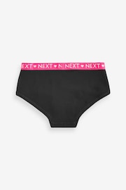 Black Bright Elastic Hipsters 7 Pack (2-16yrs) - Image 9 of 10