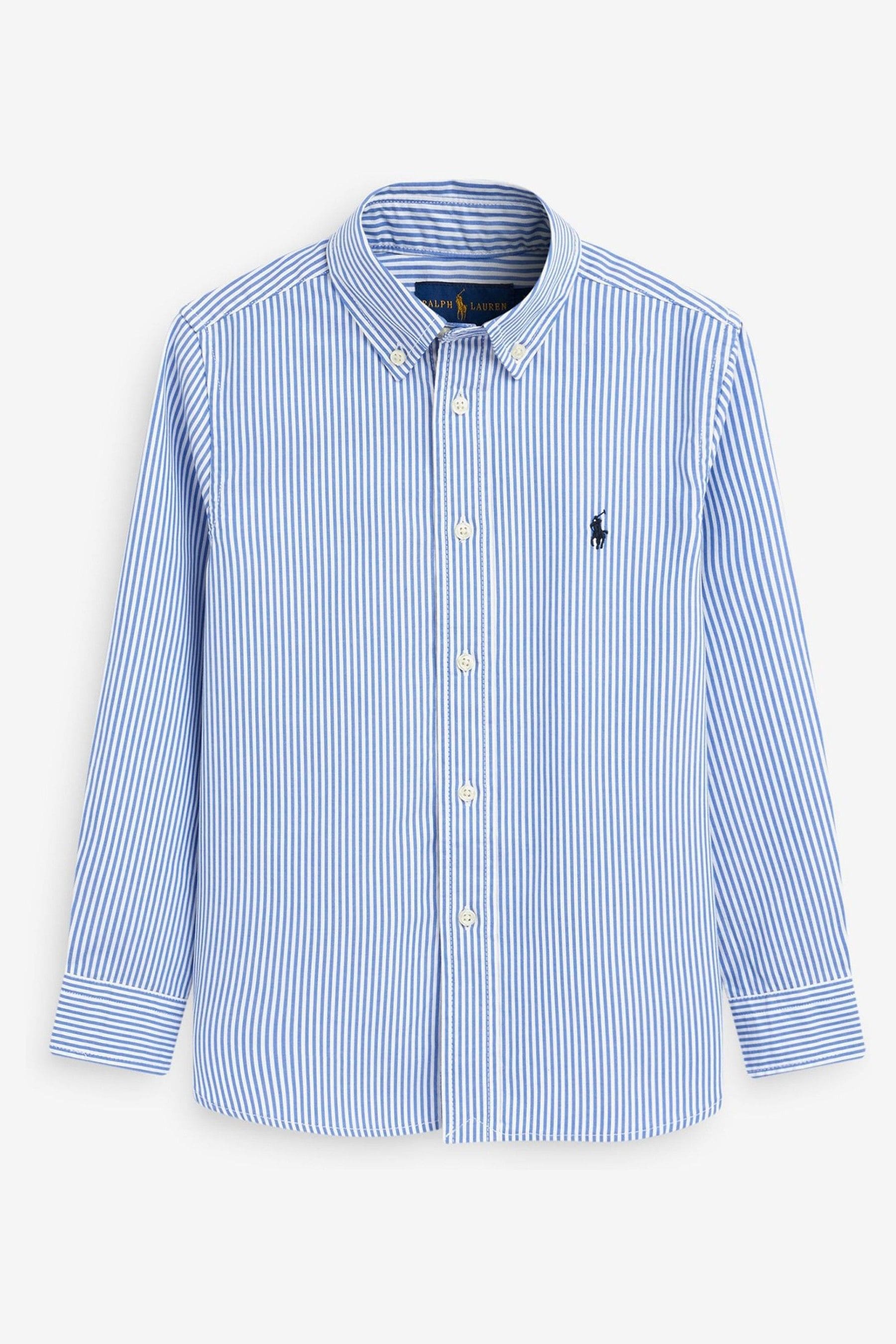 Buy Polo Ralph Lauren Boys Striped Poplin 100 Cotton Logo White Shirt from the Next UK online shop