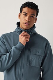 Denim Hooded Utility Zip Through Jacket - Image 4 of 8