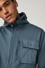 Denim Hooded Utility Zip Through Jacket - Image 5 of 8