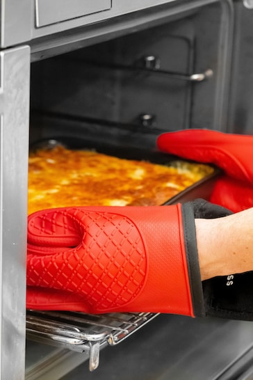 Masterclass Red Seamless Silicone Double Oven Glove
