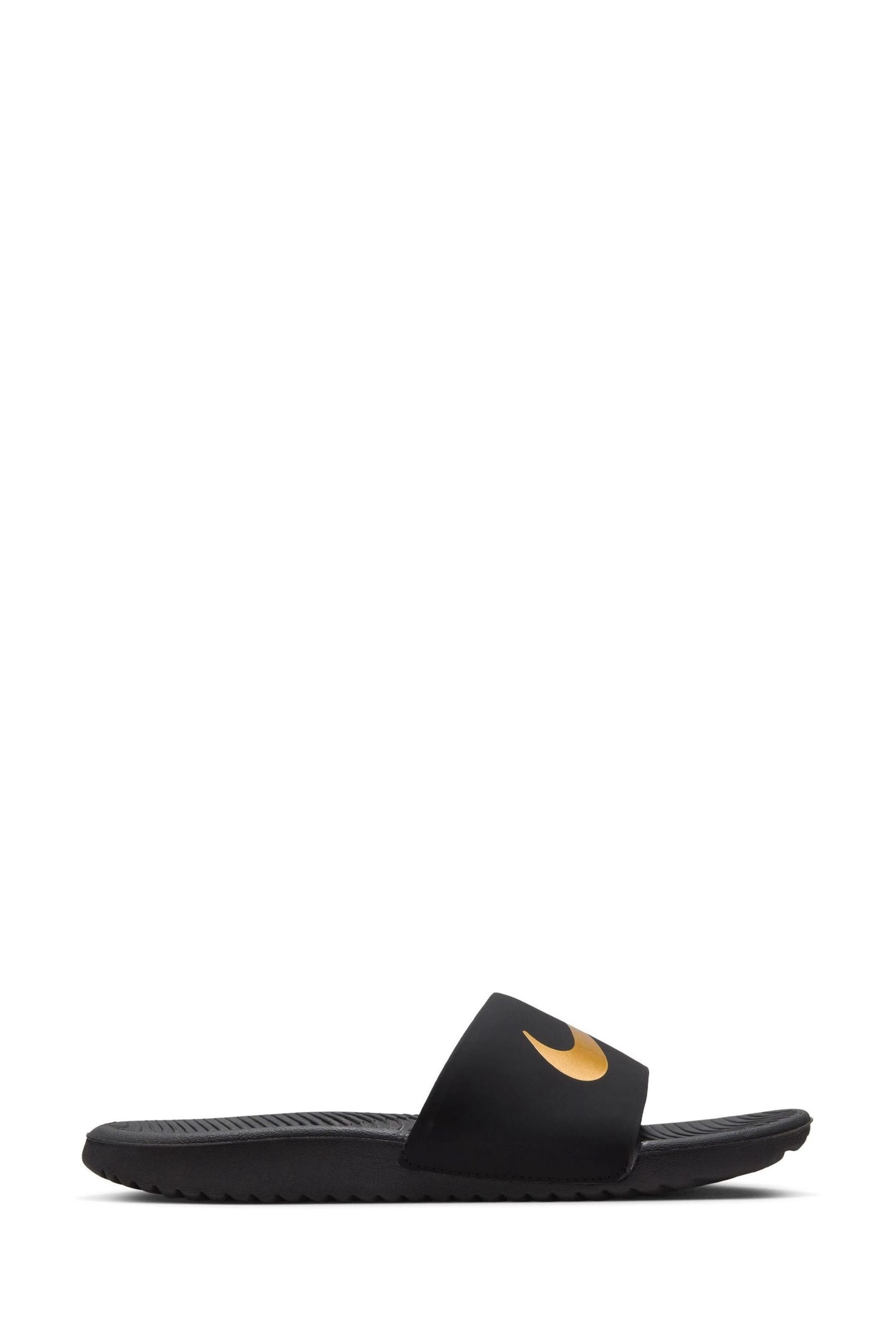 Black and gold slides nike shop
