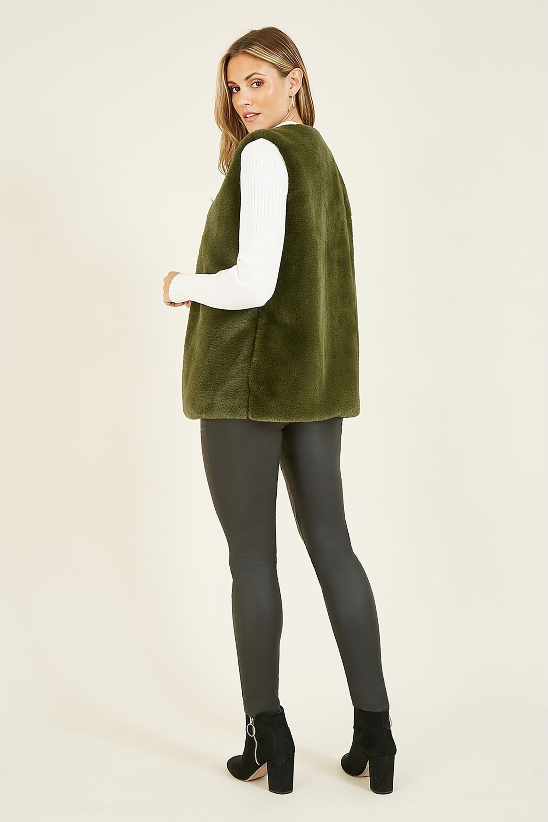 Buy Yumi Green Faux Fur Gilet from the Next UK online shop