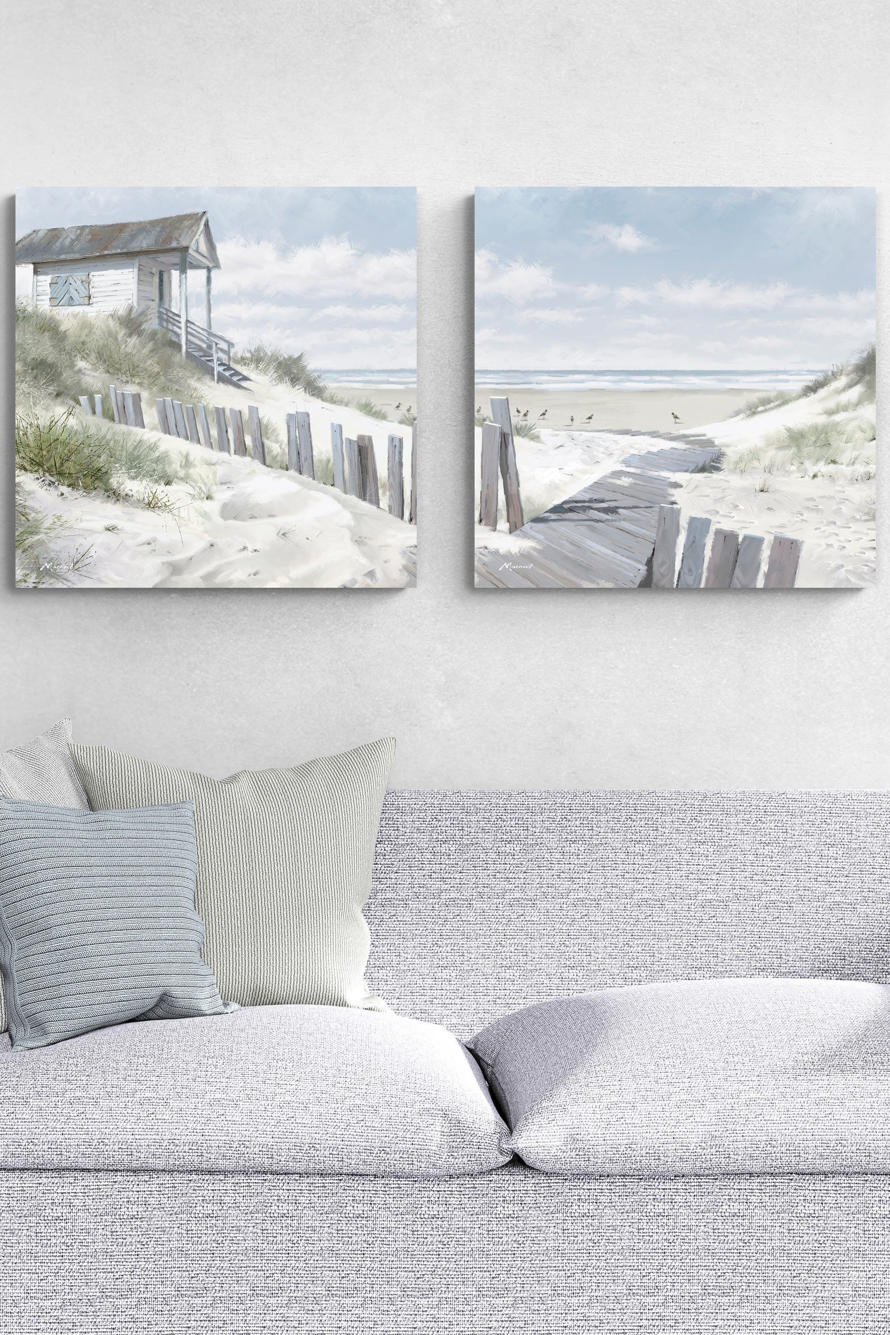 Buy Artko Set of 2 Canvas Pathway To The Beach by Macneil Canvas Framed ...