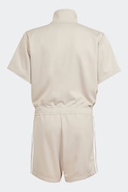 adidas Originals Beige Adicolor Short Sleeve Jumpsuit - Image 3 of 6