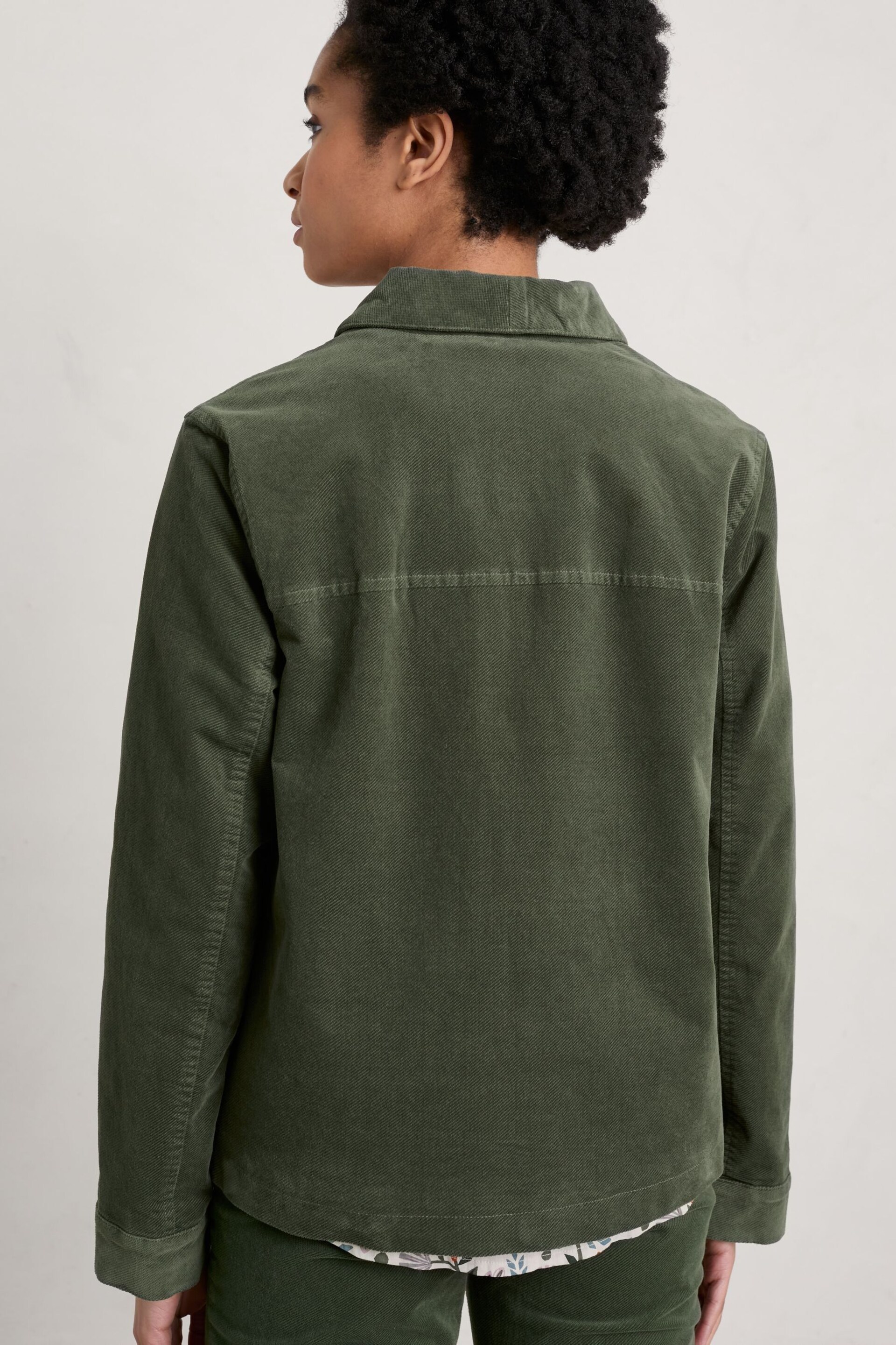 Seasalt Cornwall Green Petite Brightwork Moleskin Jacket - Image 3 of 5