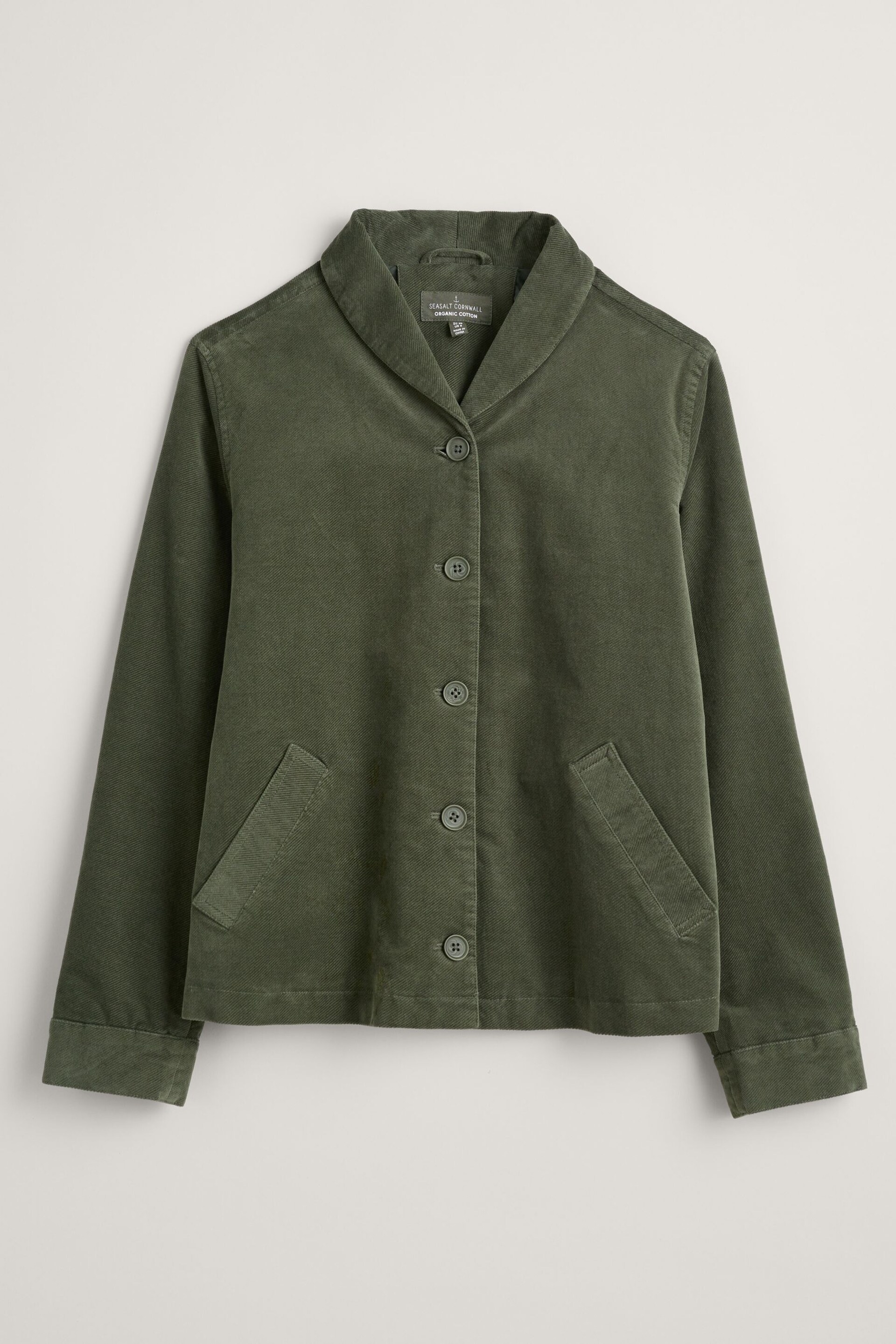 Seasalt Cornwall Green Petite Brightwork Moleskin Jacket - Image 4 of 5