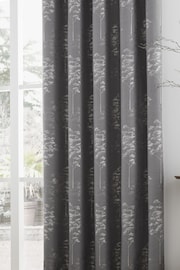 Curtina Grey Elmwood Luxury Jacquard Eyelet Curtains - Image 1 of 2