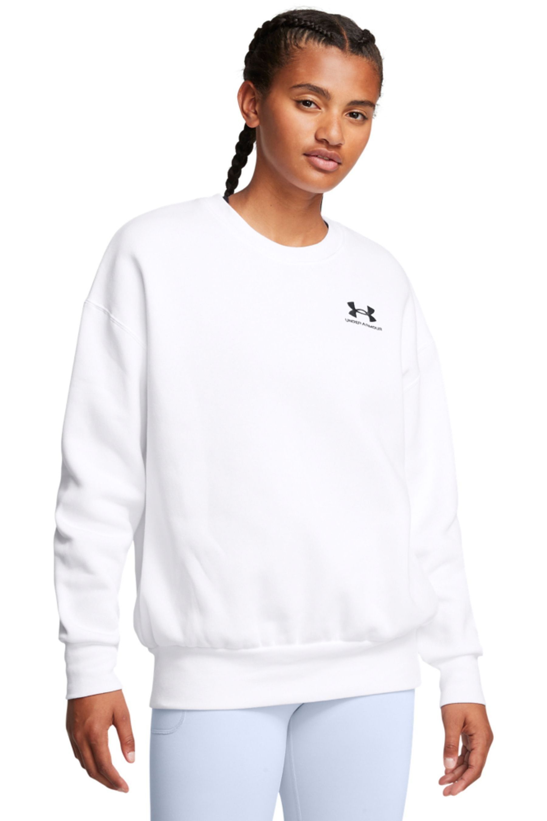 Buy Under Armour White Oversized Icon Fleece Crew Sweatshirt from Next Malta
