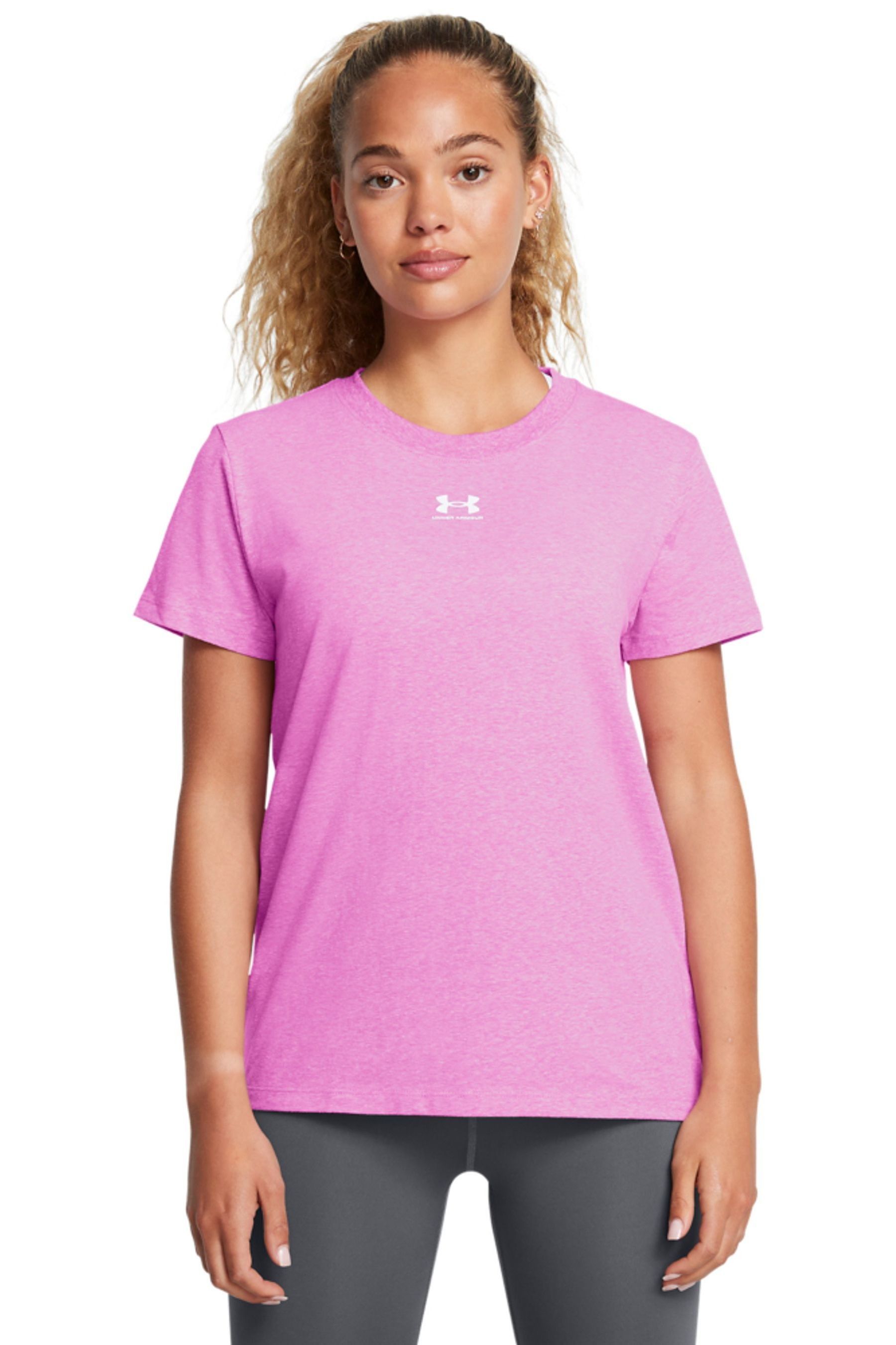 Under armour pink t shirt cheap