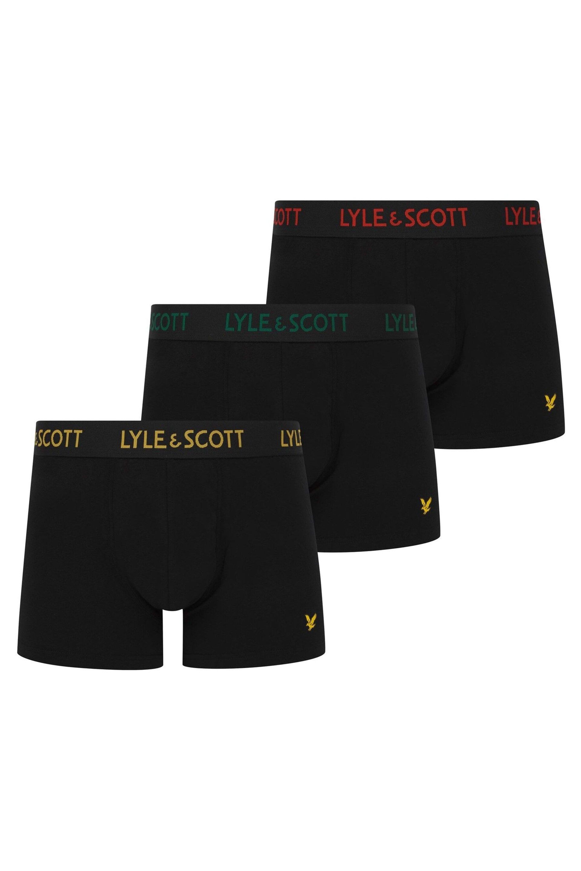 Lyle & Scott Barclay Underwear Black Trunks 3 Pack - Image 1 of 4