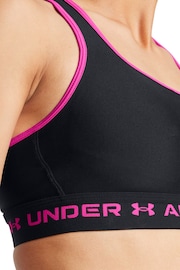 Under Armour Dark Black Crossback Mid Support Bra - Image 3 of 9