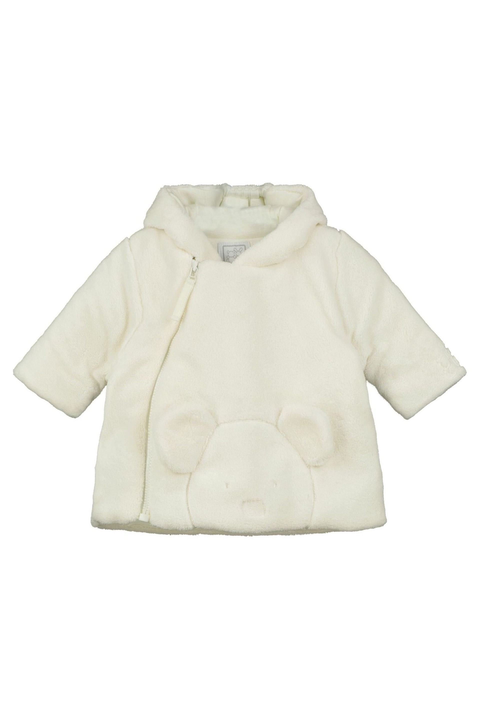 Emile Et Rose Deep Pile Fleece Ivory Jacket with 3D Teddy & Hood - Image 2 of 3