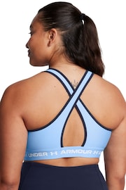 Under Armour Blue Crossback Mid Support Bra - Image 4 of 10