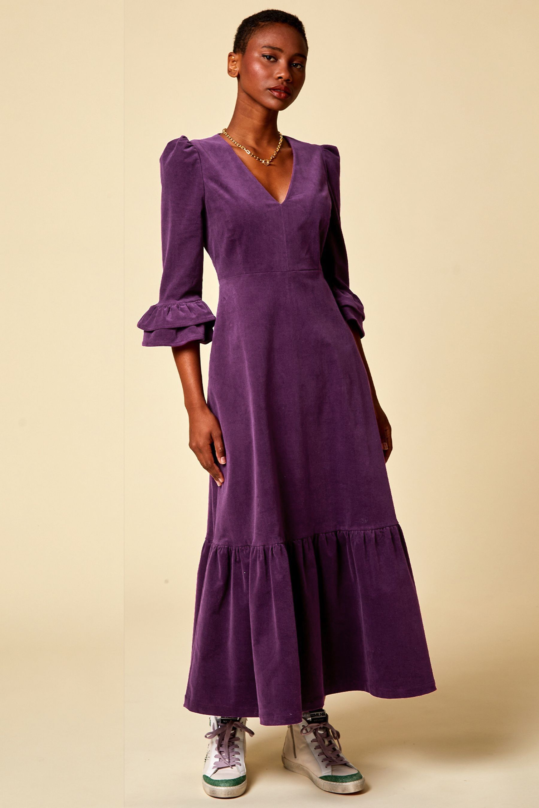 Buy Aspiga Purple Victoria Corduroy Dress from Next Luxembourg