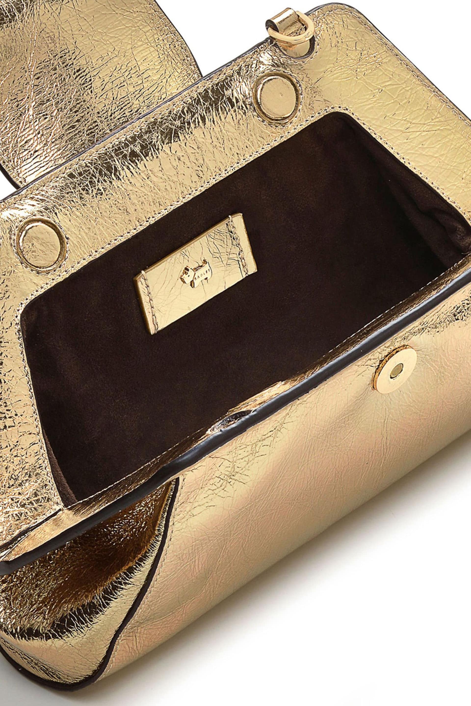 Radley London Gold Tone Sundown Avenue Metallic Medium Flap-Over Clutch - Image 4 of 4