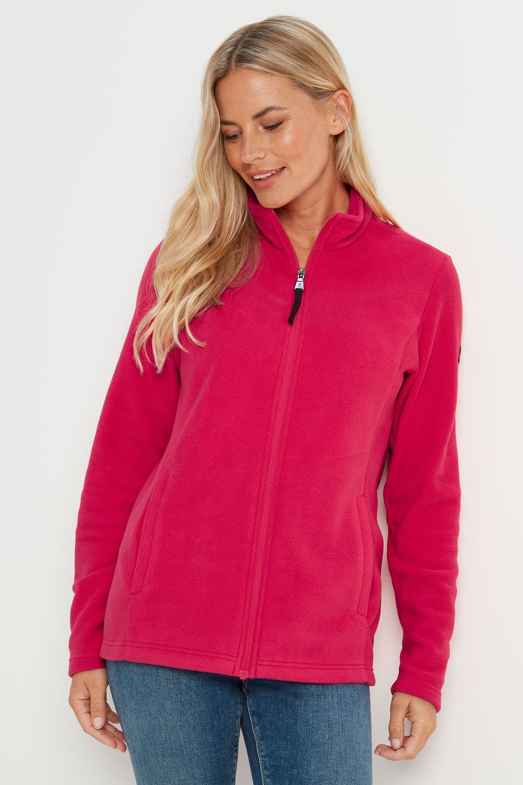 Hot pink fleece jacket discount